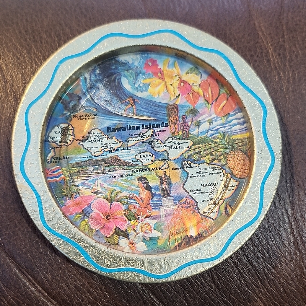Hawaiian Islands Souvenir Coaster Or Mini Plate